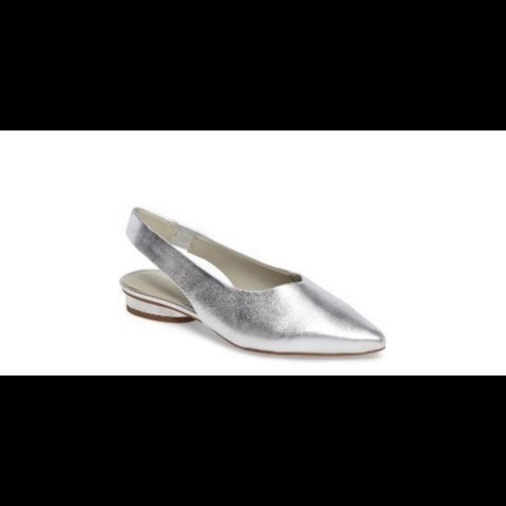 1.State Silver Slingback Flats